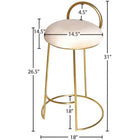 Meridian Furniture Ring Velvet Counter Stool - Gold - Stools