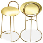 Meridian Furniture Ring Velvet Counter Stool - Gold - Yellow - Stools