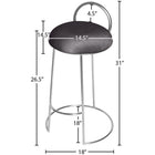 Meridian Furniture Ring Velvet Counter Stool - Chrome - Stools