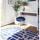 Meridian Furniture Ring Velvet Counter Stool - Chrome - Stools
