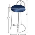 Meridian Furniture Ring Velvet Counter Stool - Chrome - Stools
