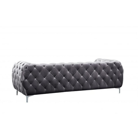 Meridian Furniture Mercer Velvet Sofa - Grey - Sofas