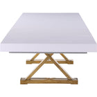 Meridian Furniture Excel Extendable 2 Leaf Dining Table - White & Gold - Dining Tables