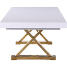 Meridian Furniture Excel Extendable 2 Leaf Dining Table - White & Gold - Dining Tables