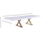 Meridian Furniture Excel Extendable 2 Leaf Dining Table - White & Gold - Dining Tables