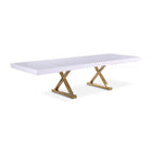 Meridian Furniture Excel Extendable 2 Leaf Dining Table - White & Gold - Dining Tables