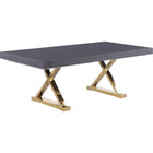 Meridian Furniture Excel Extendable 2 Leaf Dining Table - Grey & Gold - Dining Tables