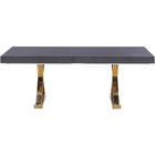 Meridian Furniture Excel Extendable 2 Leaf Dining Table - Grey & Gold - Dining Tables