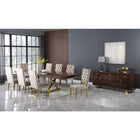 Meridian Furniture Excel Extendable 2 Leaf Dining Table - Brown & Gold - Dining Tables