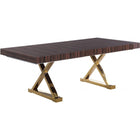 Meridian Furniture Excel Extendable 2 Leaf Dining Table - Brown & Gold - Dining Tables