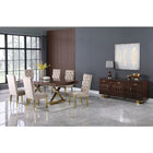 Meridian Furniture Excel Extendable 2 Leaf Dining Table - Brown & Gold - Dining Tables