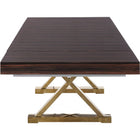 Meridian Furniture Excel Extendable 2 Leaf Dining Table - Brown & Gold - Dining Tables