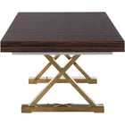 Meridian Furniture Excel Extendable 2 Leaf Dining Table - Brown & Gold - Dining Tables