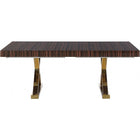 Meridian Furniture Excel Extendable 2 Leaf Dining Table - Brown & Gold - Dining Tables