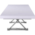 Meridian Furniture Excel Extendable 2 Leaf Dining Table - White & Chrome - Dining Tables