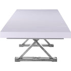 Meridian Furniture Excel Extendable 2 Leaf Dining Table - White & Chrome - Dining Tables