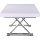 Meridian Furniture Excel Extendable 2 Leaf Dining Table - White & Chrome - Dining Tables