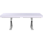 Meridian Furniture Excel Extendable 2 Leaf Dining Table - White & Chrome - Dining Tables