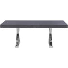 Meridian Furniture Excel Extendable 2 Leaf Dining Table - Grey & Chrome - Dining Tables