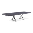 Meridian Furniture Excel Extendable 2 Leaf Dining Table - Grey & Chrome - Dining Tables