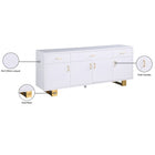 Meridian Furniture Excel Sideboard/Buffet - White & Gold - Drawers & Dressers