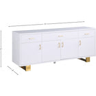 Meridian Furniture Excel Sideboard/Buffet - White & Gold - Drawers & Dressers