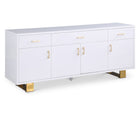 Meridian Furniture Excel Sideboard/Buffet - White & Gold - Drawers & Dressers