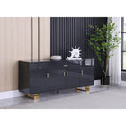 Meridian Furniture Excel Sideboard/Buffet - Grey & Gold - Drawers & Dressers