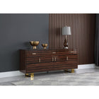 Meridian Furniture Excel Sideboard/Buffet - Brown & Gold - Drawers & Dressers