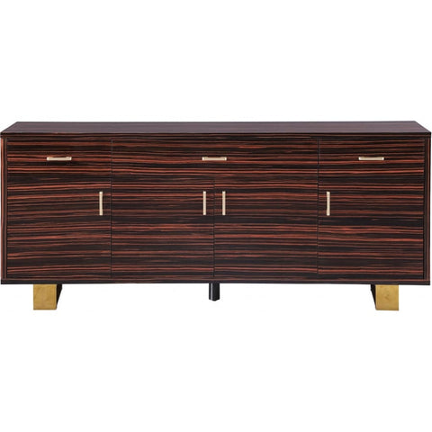 Meridian Furniture Excel Sideboard/Buffet - Brown & Gold - Drawers & Dressers