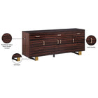 Meridian Furniture Excel Sideboard/Buffet - Brown & Gold - Drawers & Dressers