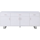 Meridian Furniture Excel Sideboard/Buffet - White & Chrome - Drawers & Dressers