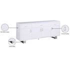 Meridian Furniture Excel Sideboard/Buffet - White & Chrome - Drawers & Dressers