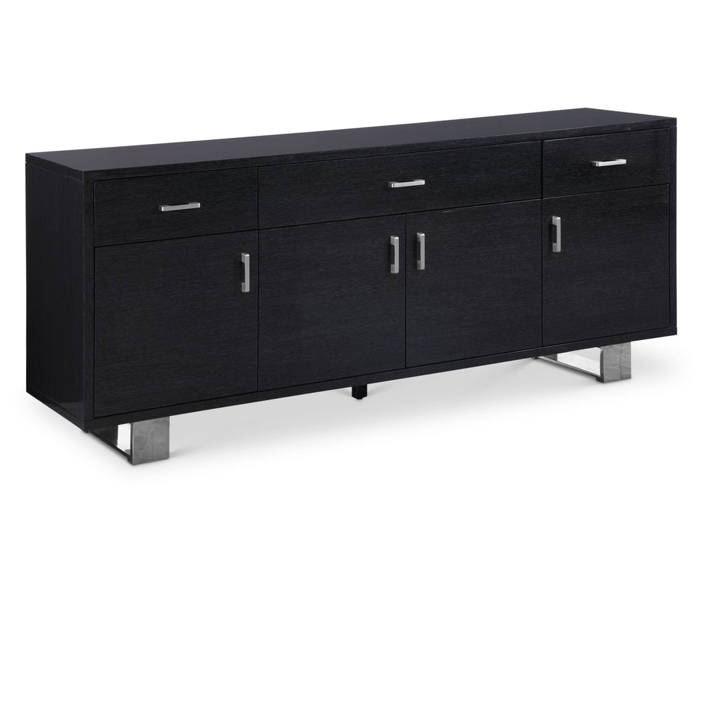 Meridian Furniture Excel Sideboard/Buffet - Grey & Chrome - Drawers & Dressers