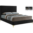 Meridian Furniture Geri Velvet Queen Bed - Black - Bedroom Beds