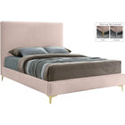 Meridian Furniture Geri Velvet Full Bed - Pink - Bedroom Beds