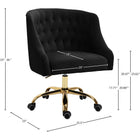 Meridian Furniture Arden Velvet Office Chair - Gold - Office Chairs