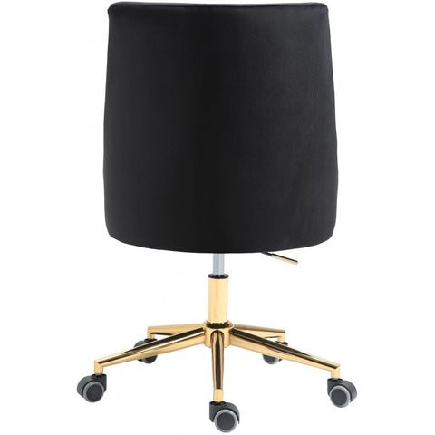Meridian Furniture Karina Velvet Office Chair - Gold - Black - Office Chairs