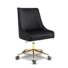 Meridian Furniture Karina Velvet Office Chair - Gold - Black - Office Chairs