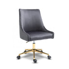 Meridian Furniture Karina Velvet Office Chair - Gold - Grey - Office Chairs