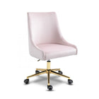 Meridian Furniture Karina Velvet Office Chair - Gold - Pink - Office Chairs