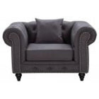 Meridian Furniture Chesterfield Linen Chair - Grey - Chairs
