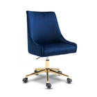 Meridian Furniture Karina Velvet Office Chair - Gold - Navy - Office Chairs