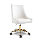 Meridian Furniture Karina Velvet Office Chair - Gold - Cream - Office Chairs
