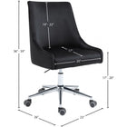 Meridian Furniture Karina Velvet Office Chair - Chrome - Office Chairs