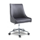Meridian Furniture Karina Velvet Office Chair - Chrome - Grey - Office Chairs