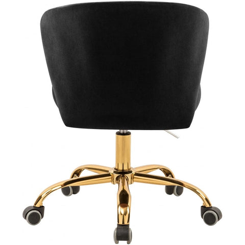 Meridian Furniture Finley Velvet Office Chair - Gold - Black - Chairs