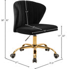 Meridian Furniture Finley Velvet Office Chair - Gold - Chairs