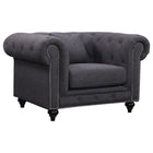 Meridian Furniture Chesterfield Linen Chair - Chairs