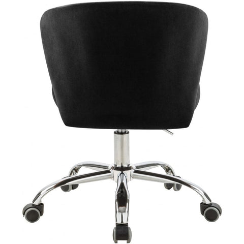 Meridian Furniture Finley Velvet Office Chair - Chrome - Black - Office Chairs